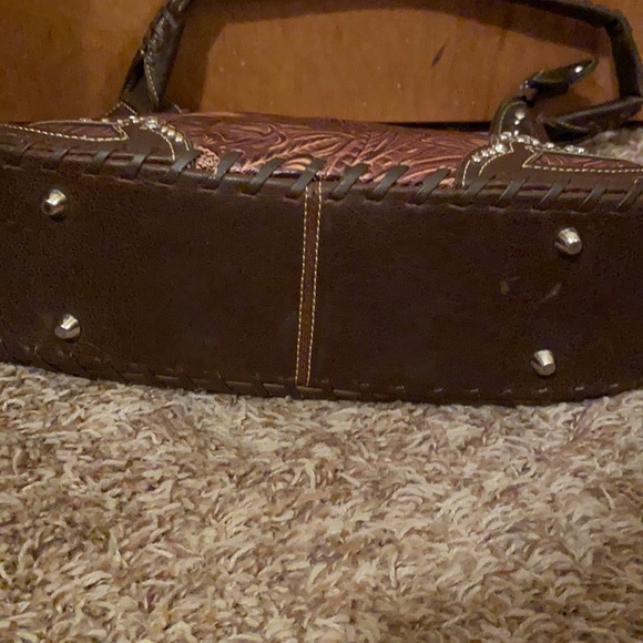 Leather work purse with rhinestone - Picture 10 of 10